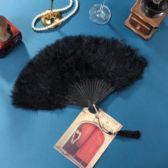 Accessories - Black Feather Fan